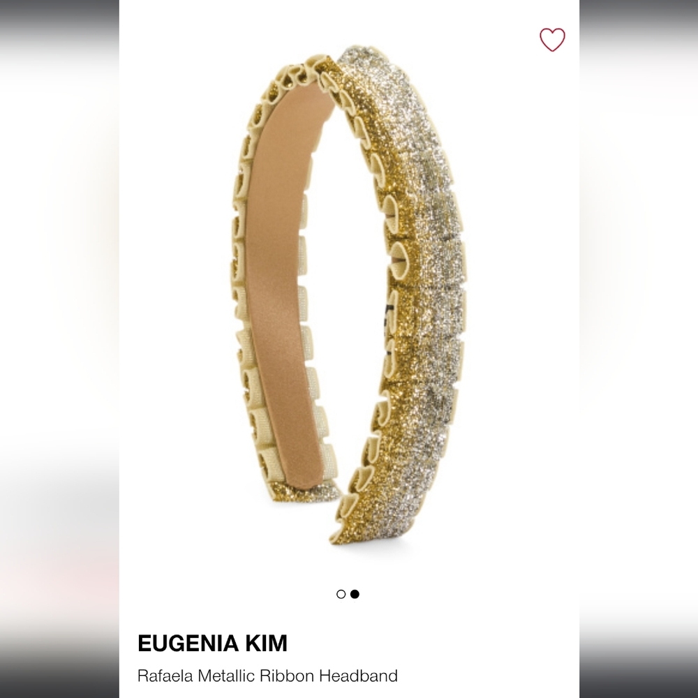 Eugenia Kim Silver Gold Metalic Ribbon Headband